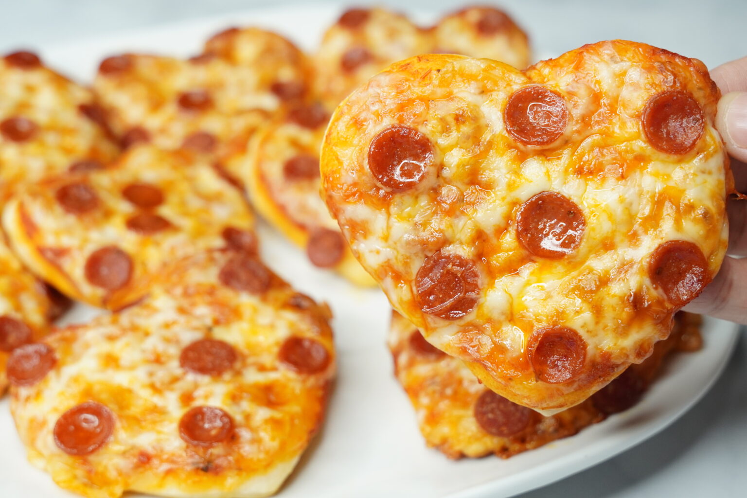 Heart-Shaped Pizzas (2 Ingredient Pizza Dough) - A Fairytale Flavor