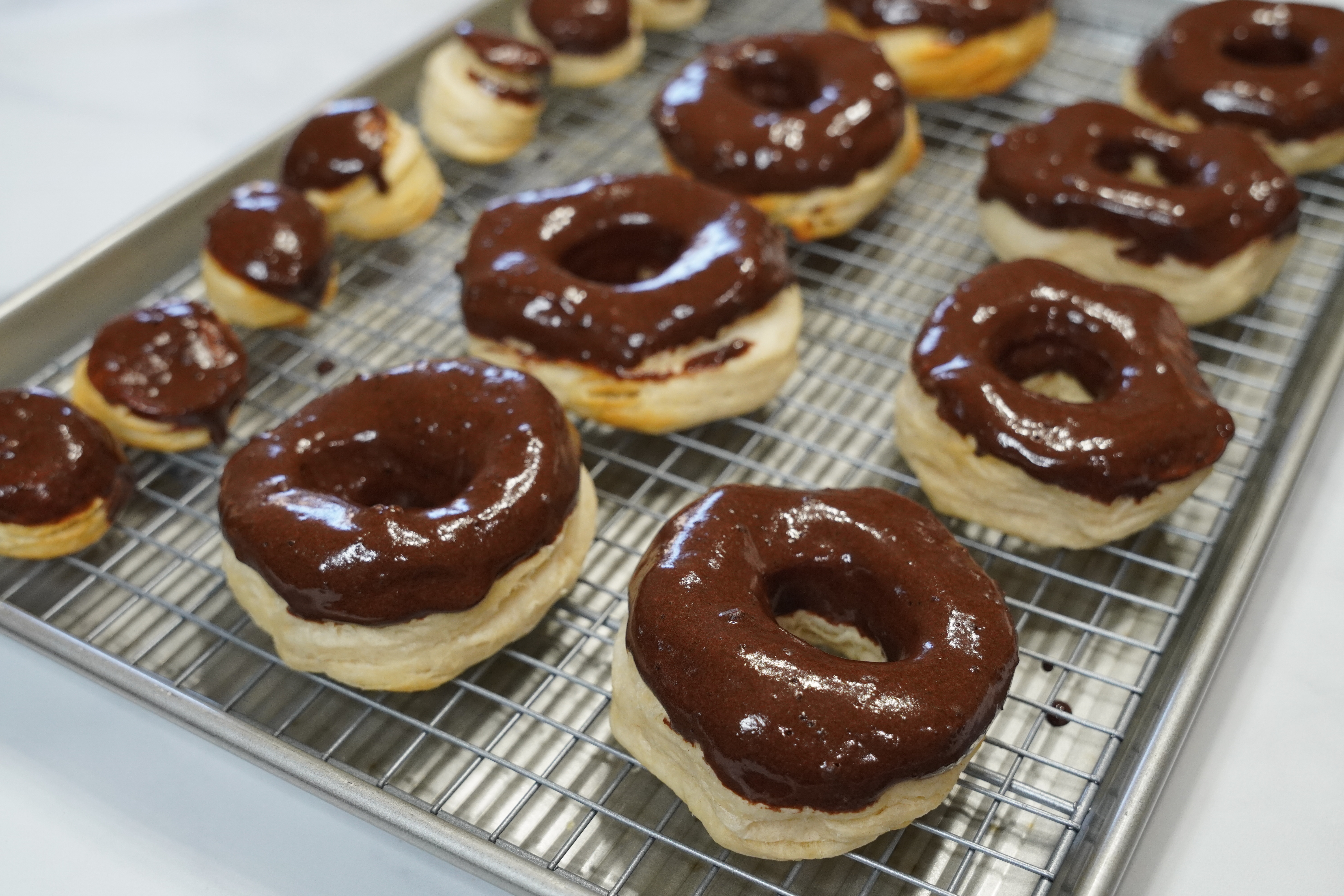 Chocolate Frosted Air Fryer Donuts