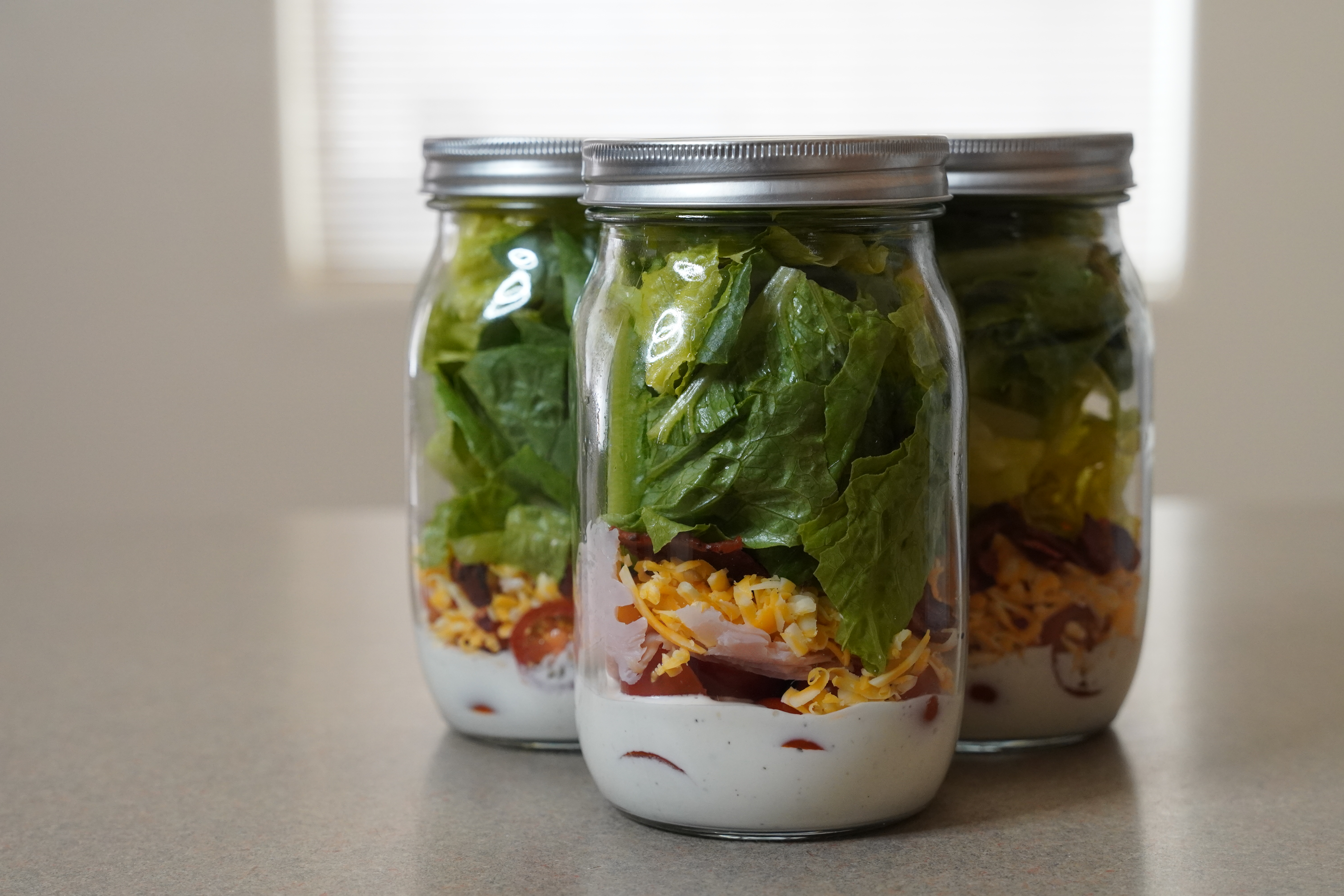 Turkey Club Salad in a Jar