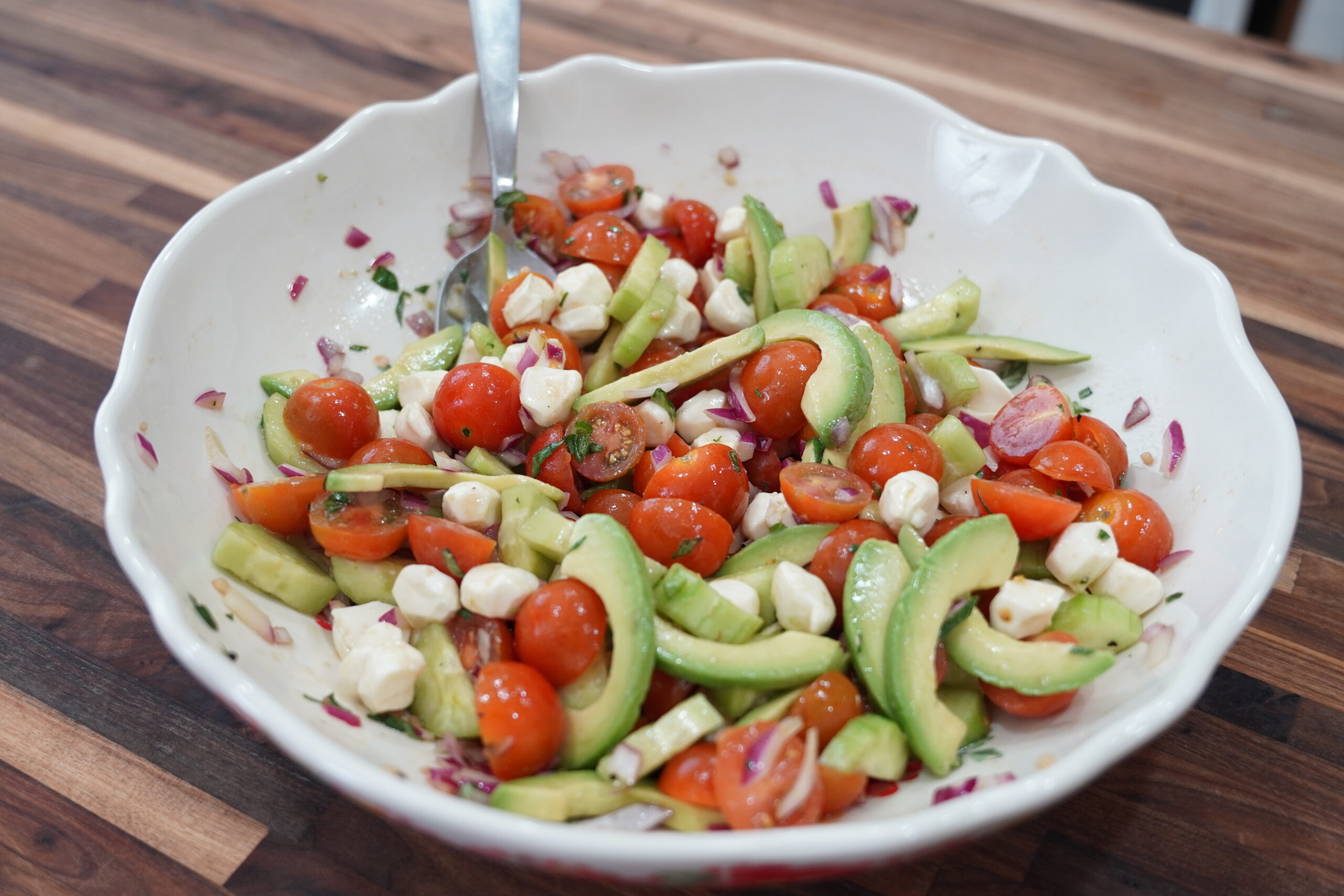 Tomato Cucumber Mozzarella Salad